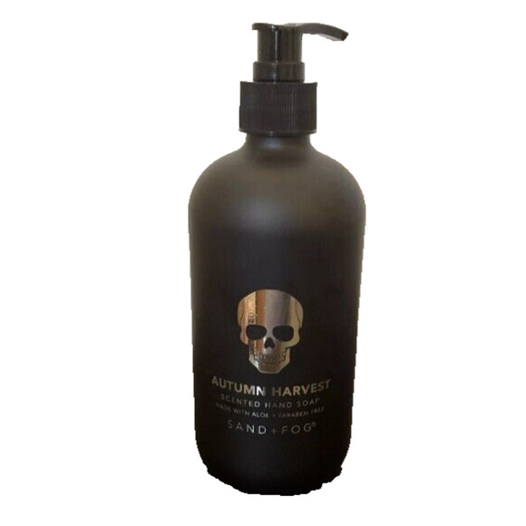 Sand + Fog Autumn Harvest Hand Soap W/ Aloe Limited Halloween Skull Glass NEW - Picture 1 of 1